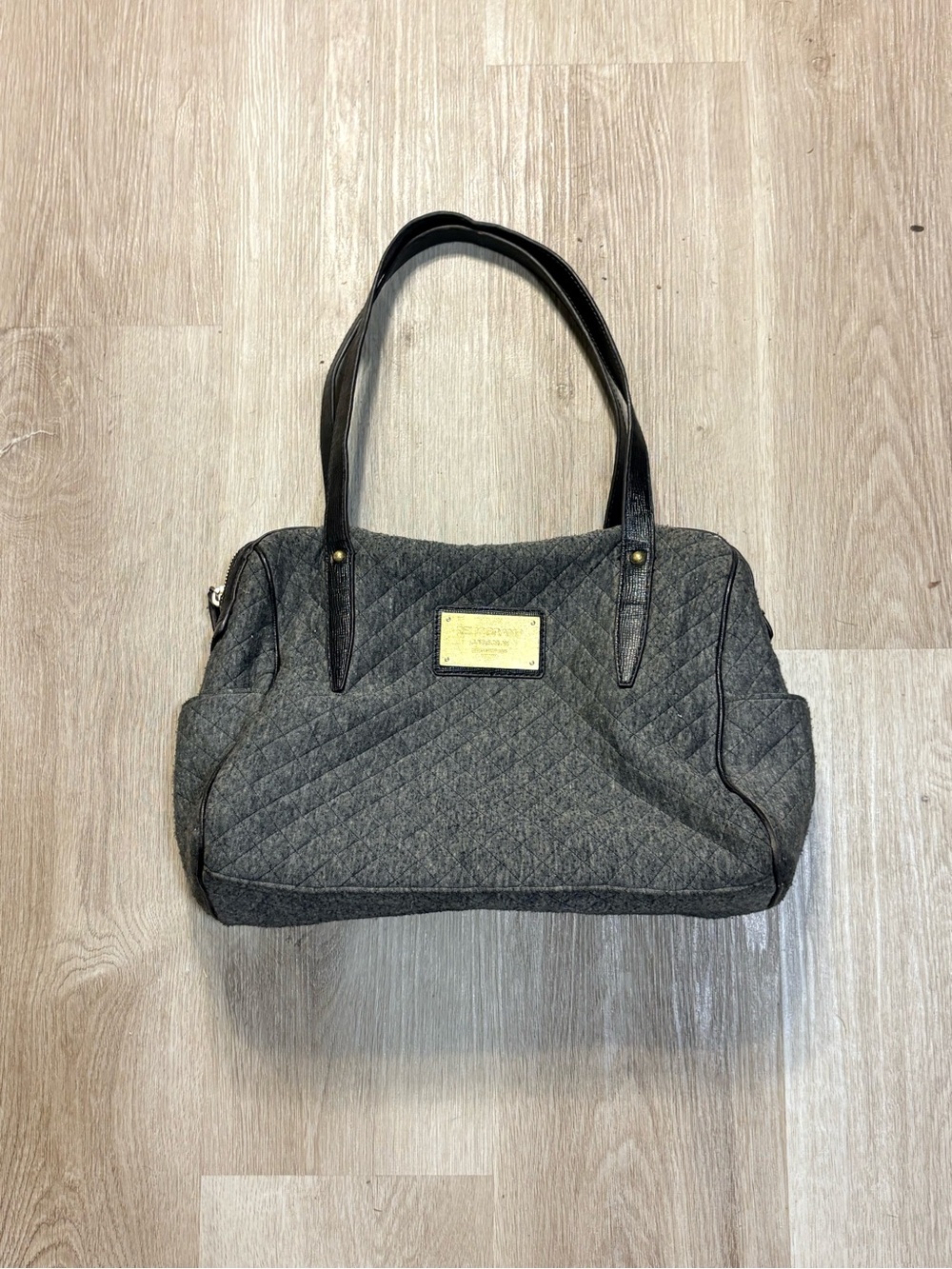 Relic Gray Quilted Shoulder Bag w/ Gold Hardware Preppy Cozy Chic Purse